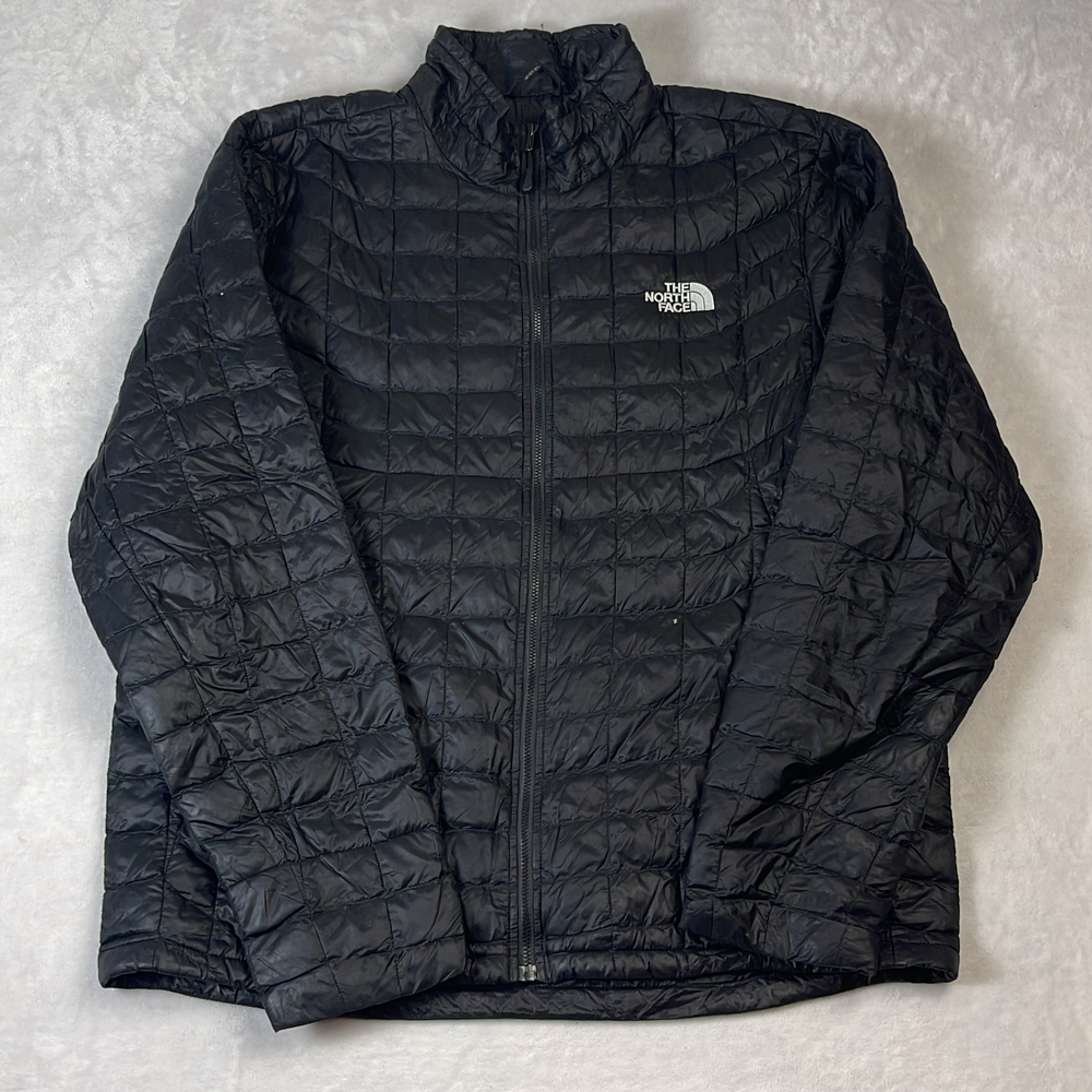 The North Face ThermoBall Men's Black Jacket Size L Full Zip Insulated Puffer